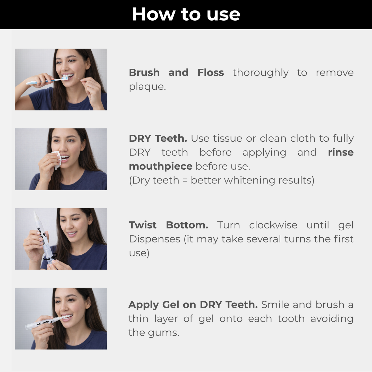 WELLTHINK Teeth Whitening Kit with PAP+ Whitening Pens | 32 Dual LED Light Device (Blue & Red) | Rechargeable, Removes Teeth Stains, Enamel-Safe & Sensitivity-Free | Shade Guide Included