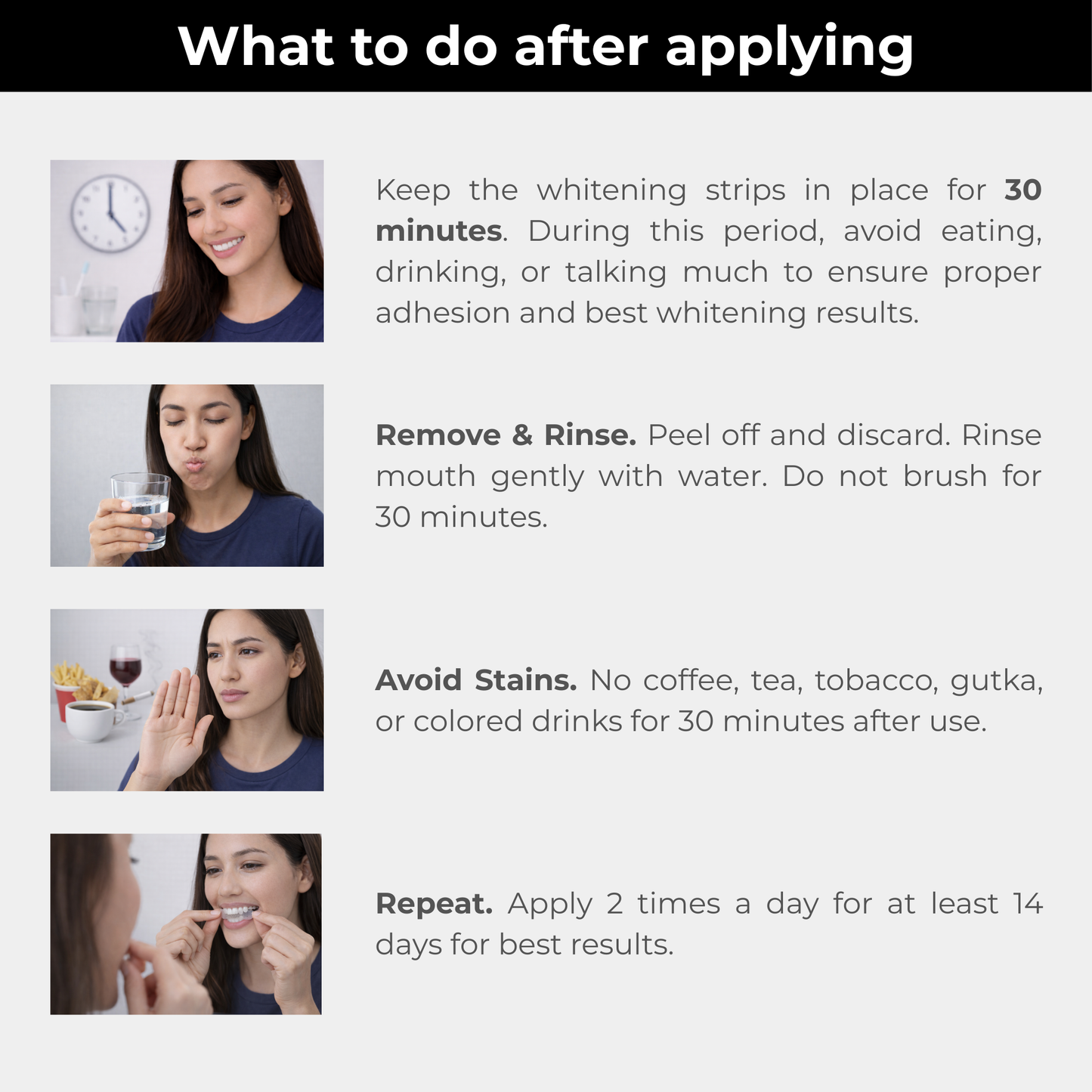 Wellthink Non Slip Teeth Whitening Strips  | Peroxide-Free, Sensitivity-Friendly Oral Whitening | Hydroxyapatite, Potassium Nitrate & Mint Freshness to Remove Stains from Tobacco, Coffee & Tea