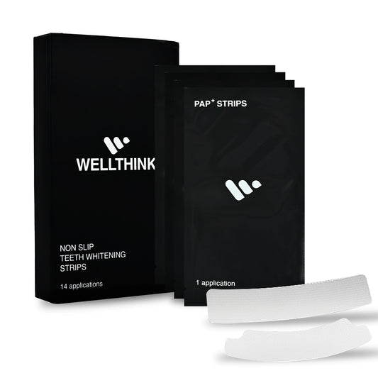Wellthink PAP+ Teeth Whitening Strips for Safe Enamel Care | Peroxide-Free, Sensitivity-Friendly Oral Whitening | Hydroxyapatite, Potassium Nitrate & Mint Freshness to Remove Stains from Tobacco, Coffee & Tea | 14 Treatments (28 Strips)  (Pack of 1)