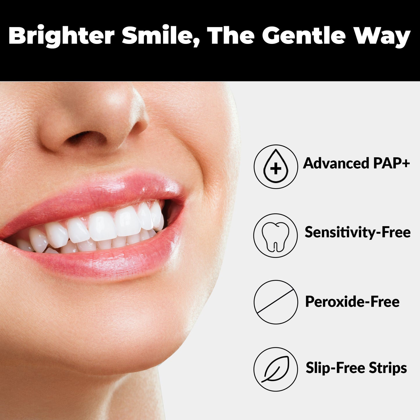 Wellthink PAP+ Teeth Whitening Strips for Safe Enamel Care | Peroxide-Free, Sensitivity-Friendly Oral Whitening | Hydroxyapatite, Potassium Nitrate & Mint Freshness to Remove Stains from Tobacco, Coffee & Tea | 14 Treatments (28 Strips)  (Pack of 1)