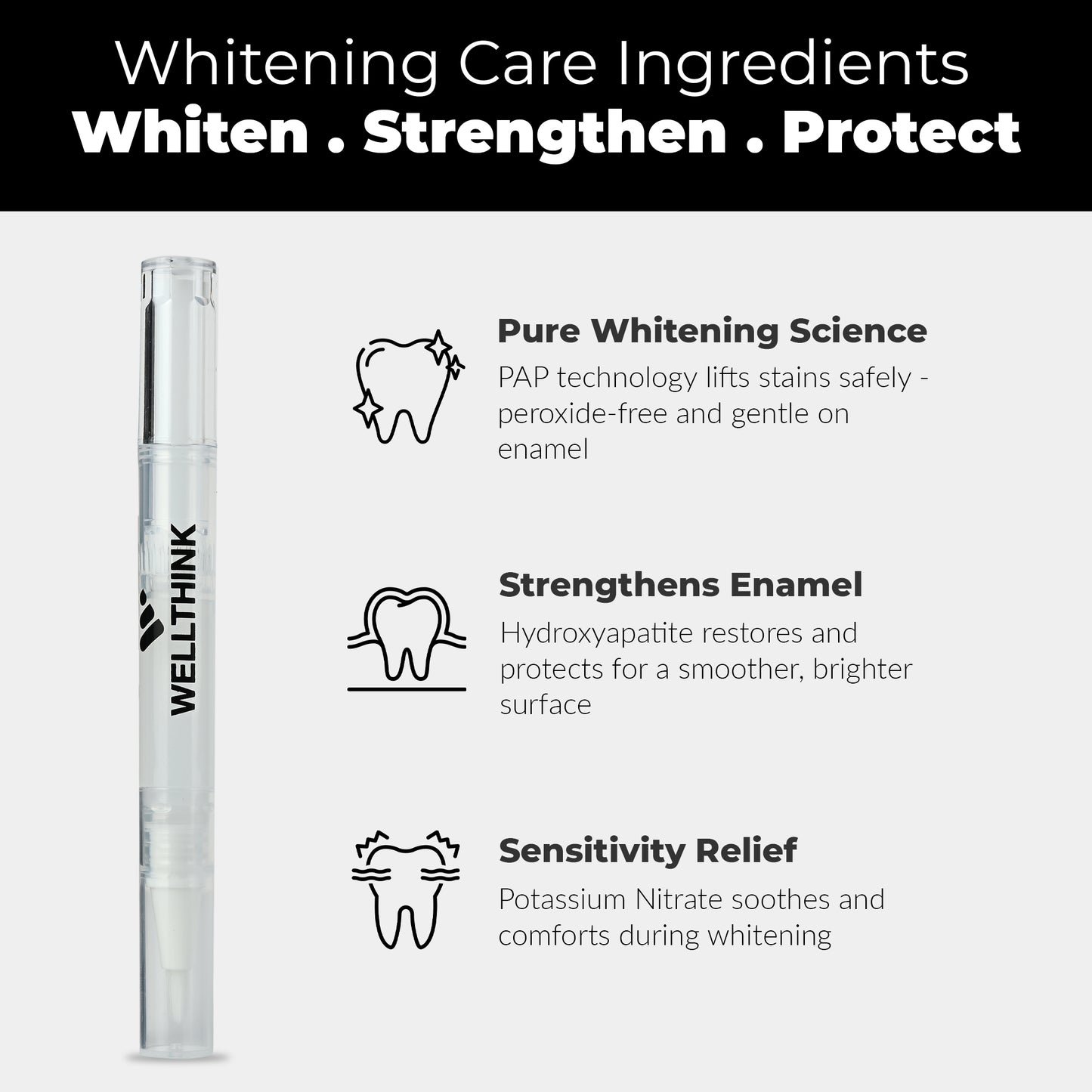 WELLTHINK Teeth Whitening Kit with PAP+ Whitening Pens | 32 Dual LED Light Device (Blue & Red) | Rechargeable, Removes Teeth Stains, Enamel-Safe & Sensitivity-Free | Shade Guide Included