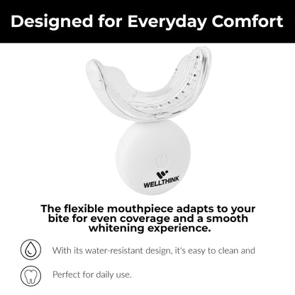 WELLTHINK Teeth Whitening Kit with PAP+ Whitening Pens | 32 Dual LED Light Device (Blue & Red) | Rechargeable, Removes Teeth Stains, Enamel-Safe & Sensitivity-Free | Shade Guide Included