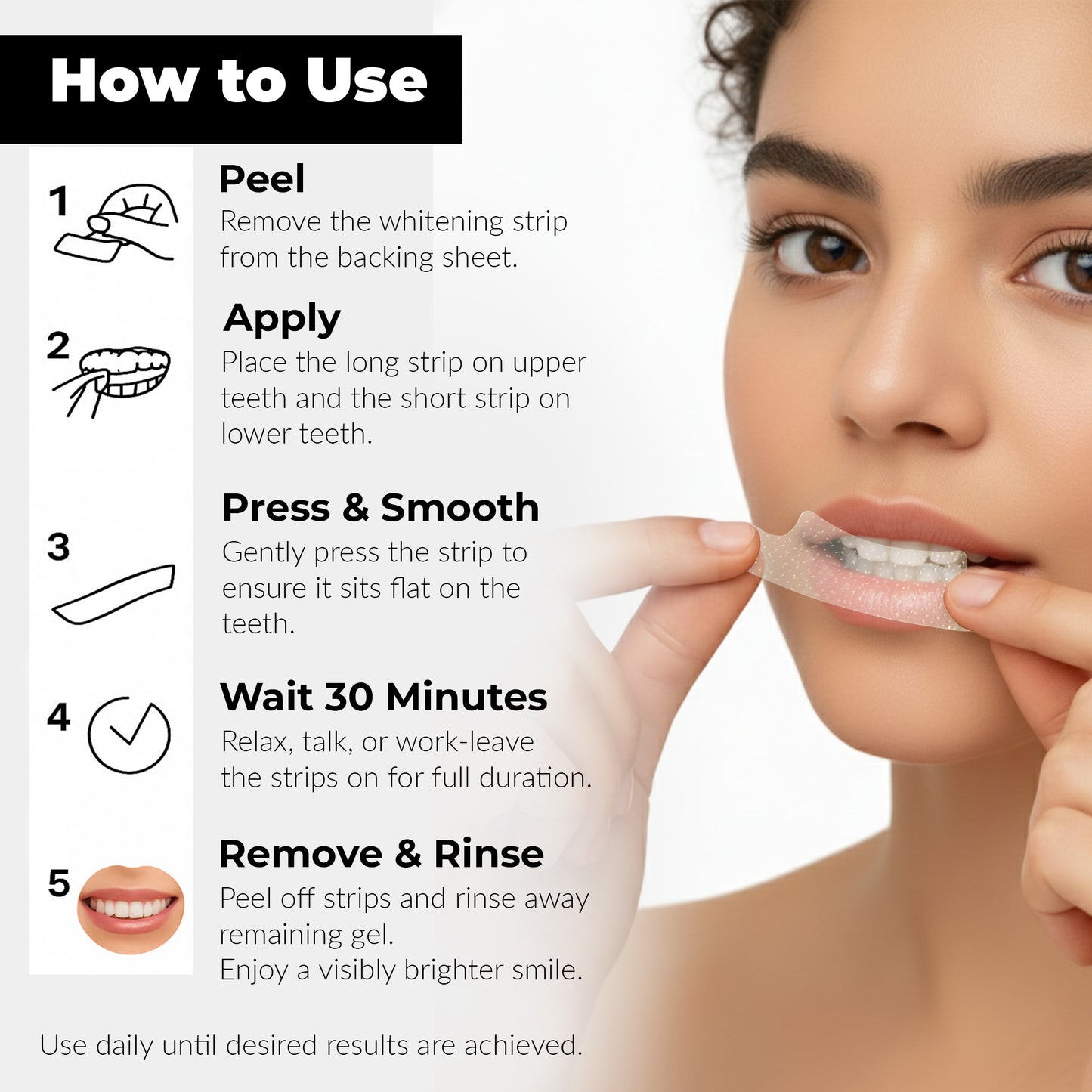 Wellthink Professional Teeth Whitening Strips, 14 Pairs, 30-Minute Treatment, Advanced Formula with Glycerin and Menthol