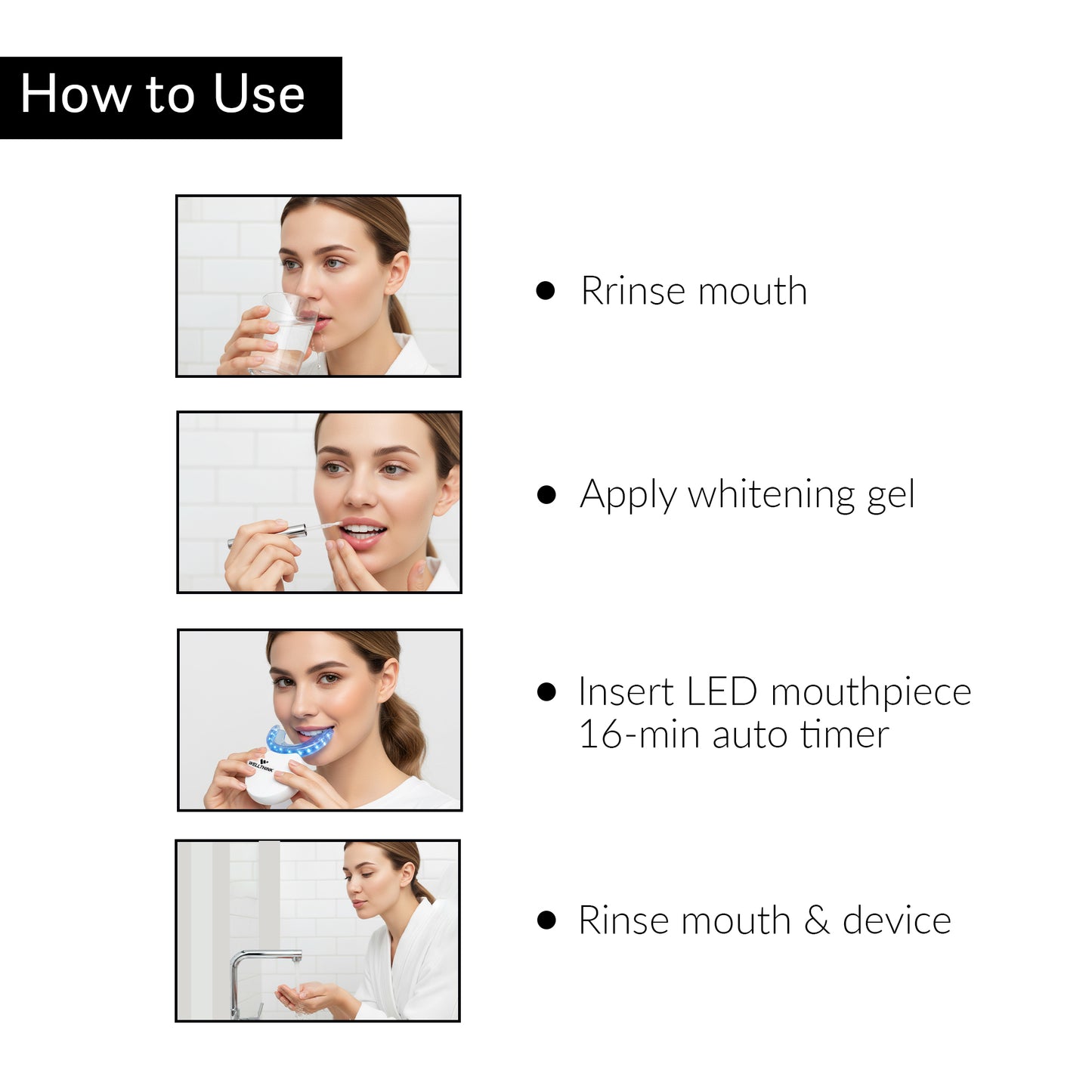 WELLTHINK Teeth Whitening Kit with PAP+ Whitening Pens | 32 Dual LED Light Device (Blue & Red) | Rechargeable, Removes Teeth Stains, Enamel-Safe & Sensitivity-Free | Shade Guide Included