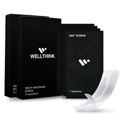Wellthink Professional Teeth Whitening Strips, 14 Pairs, 30-Minute Treatment, Advanced Formula with Glycerin and Menthol