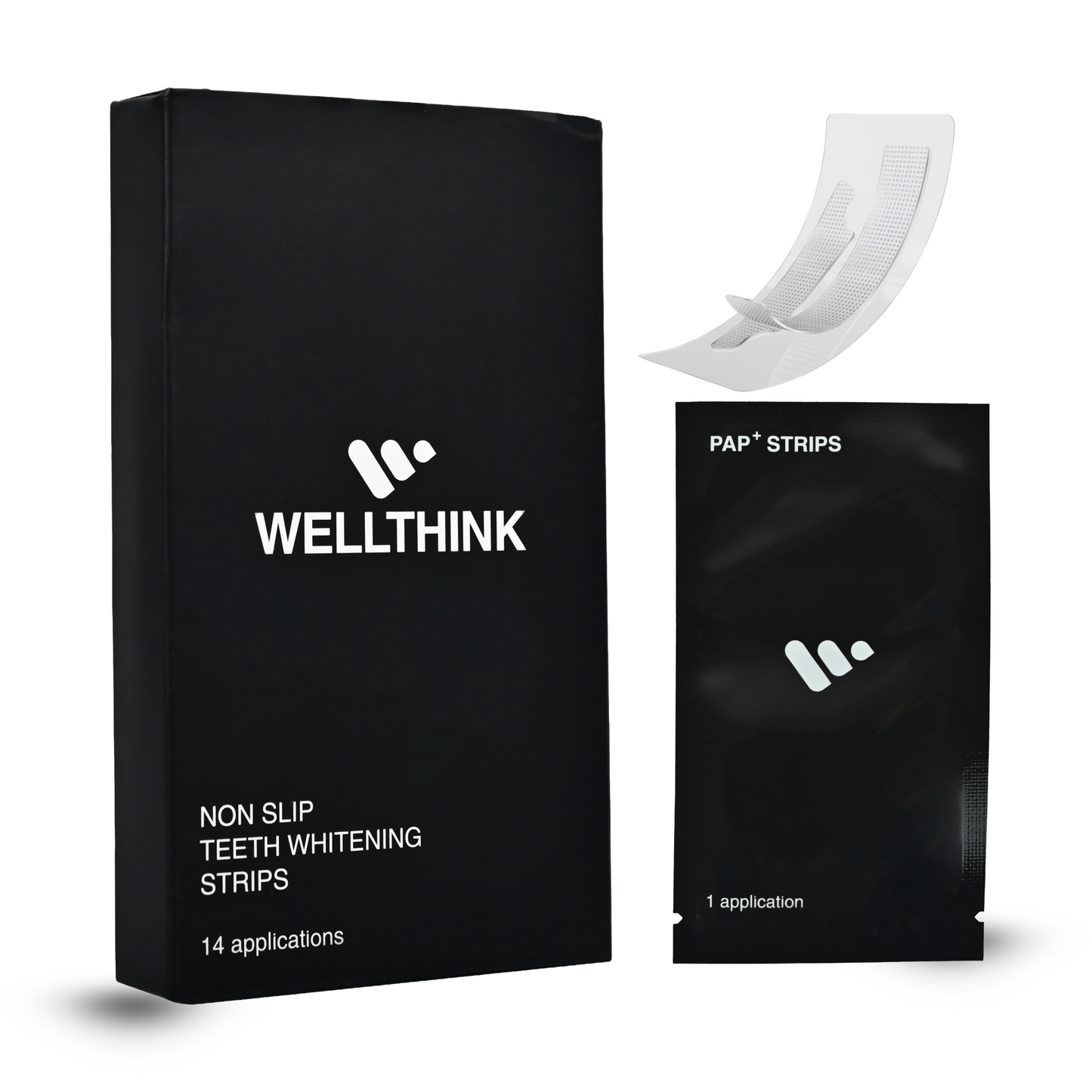 Wellthink Non Slip Teeth Whitening Strips  | Peroxide-Free, Sensitivity-Friendly Oral Whitening | Hydroxyapatite, Potassium Nitrate & Mint Freshness to Remove Stains from Tobacco, Coffee & Tea