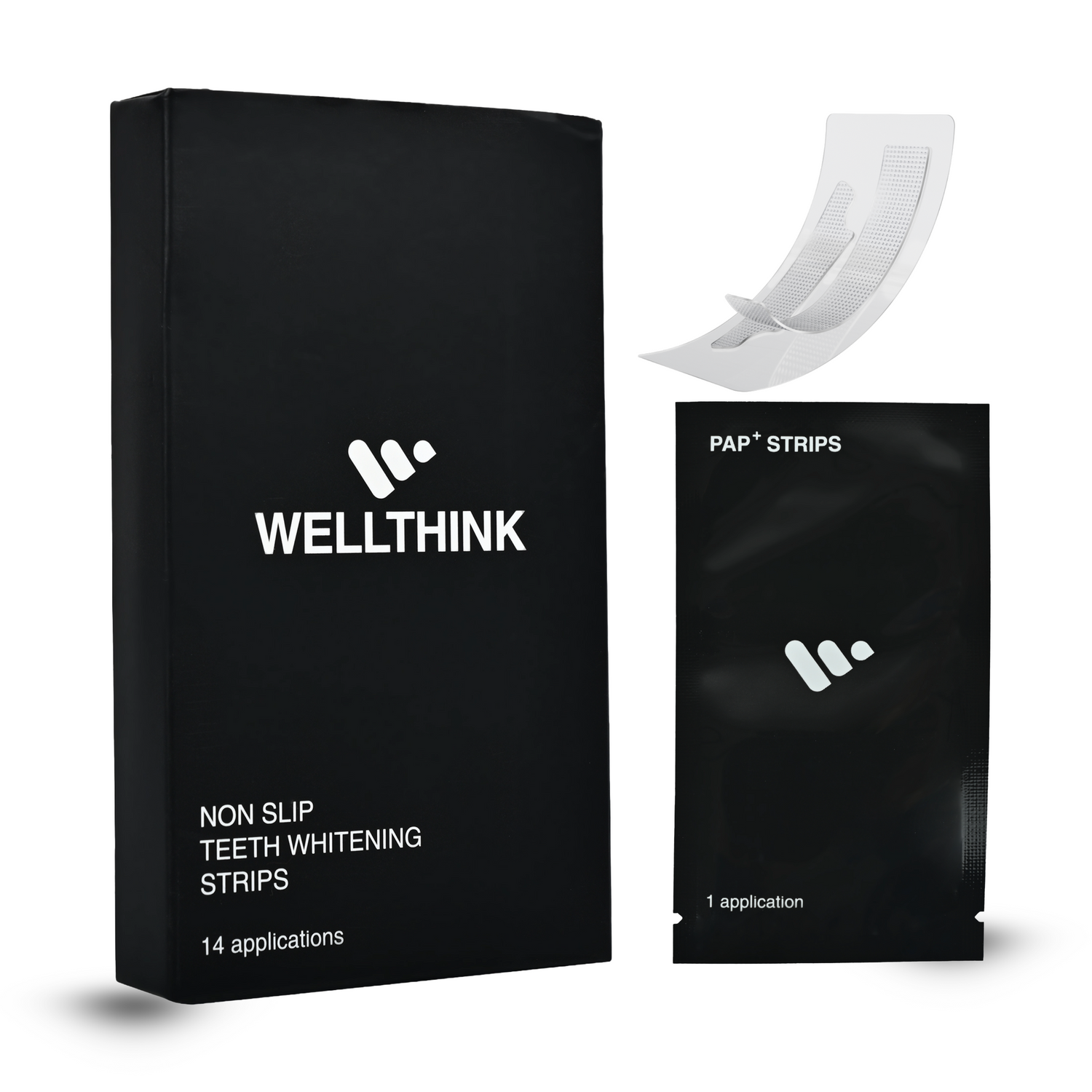 Wellthink Non Slip Teeth Whitening Strips  | Peroxide-Free, Sensitivity-Friendly Oral Whitening | Hydroxyapatite, Potassium Nitrate & Mint Freshness to Remove Stains from Tobacco, Coffee & Tea